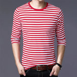 Men T-Shirt For Men Clothing Harajuku Women's t-shirt Slim Fit Cotton Stripe Long Sleeve Shirt Plus Size Fashion T-Shirts T01