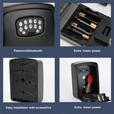 SUNRI-TUYA Smart Key Box Bluetooth Storage Lock Box Smart Life App Wall Mount Security Anti-Theft Lockbox