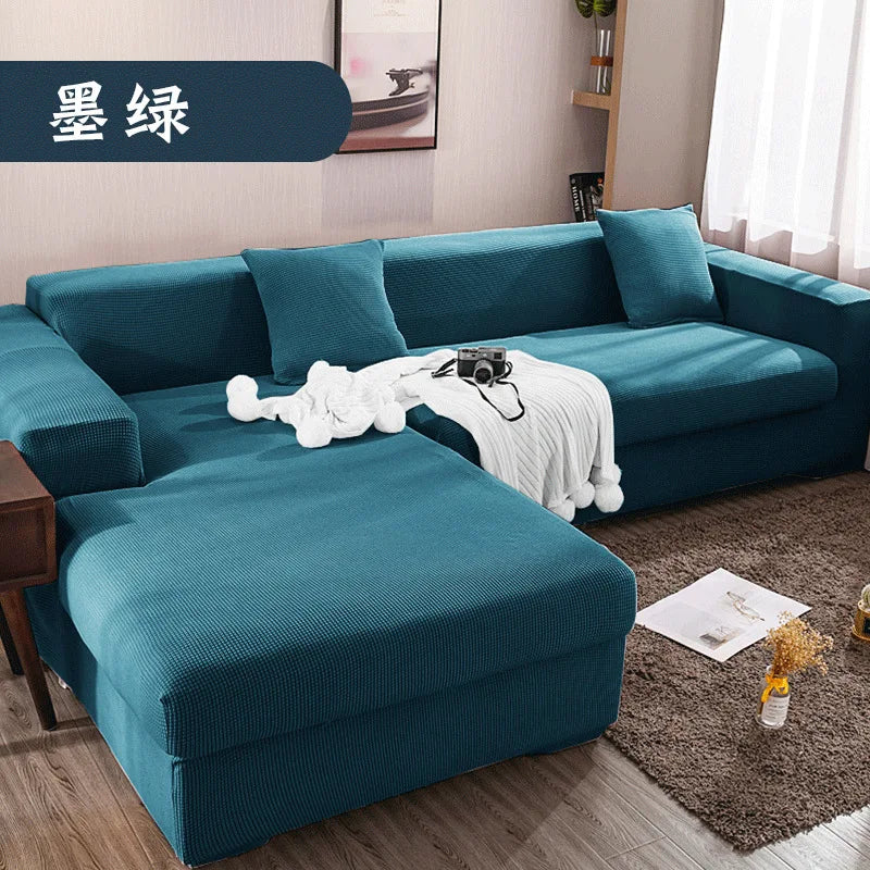 Sofa Cover for Living Room Thick Elastic Polar Fleece 1/2/3/4 Seater L-shaped Corner Sofa Cover for Sofa Chaise Longue