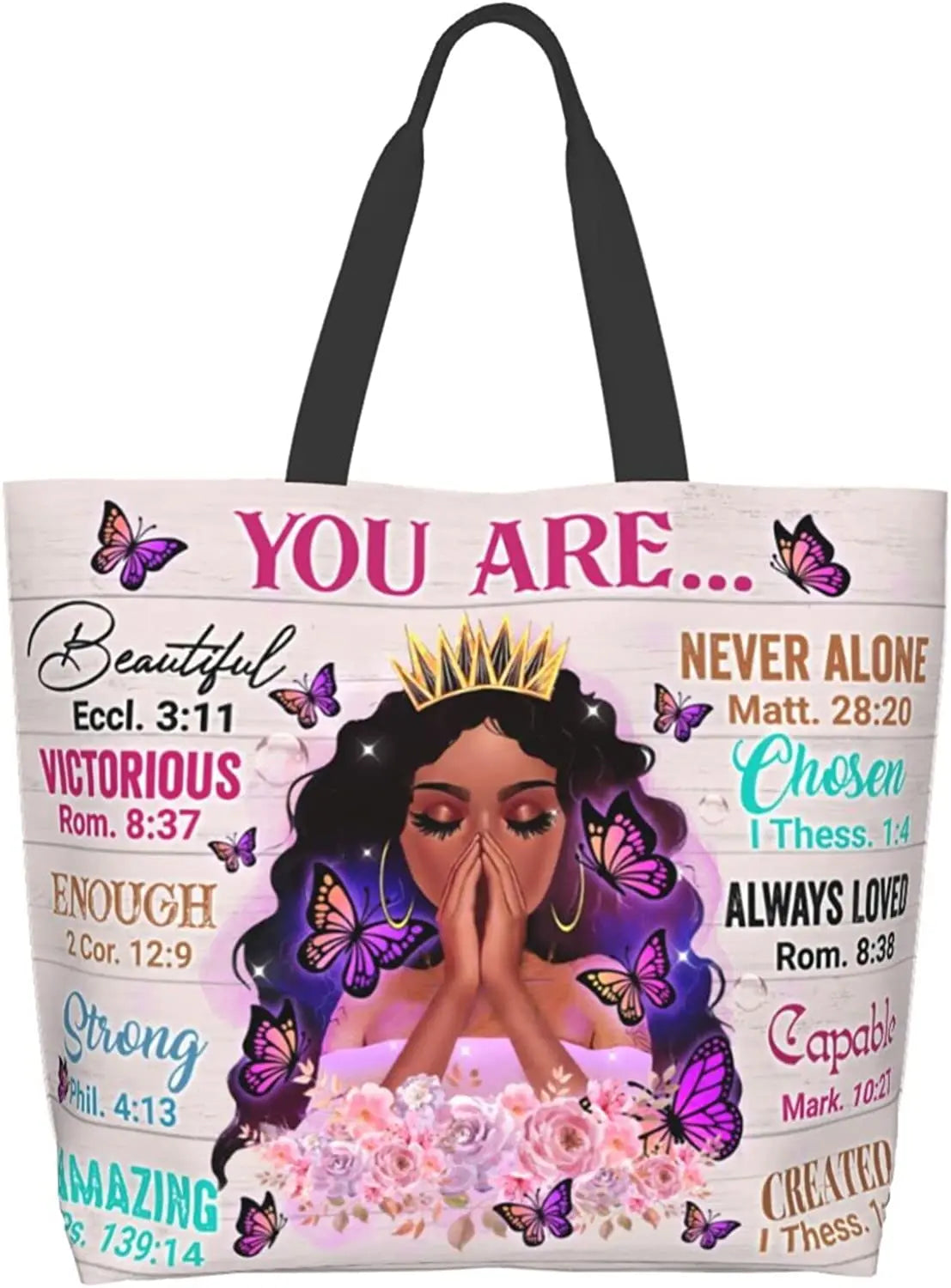 African American Tote Bag Shoulder Handbag Fashion Woman Tote Bag Shoulder Handbag Black Queen Girl Tote Bag Shoulder Handbag