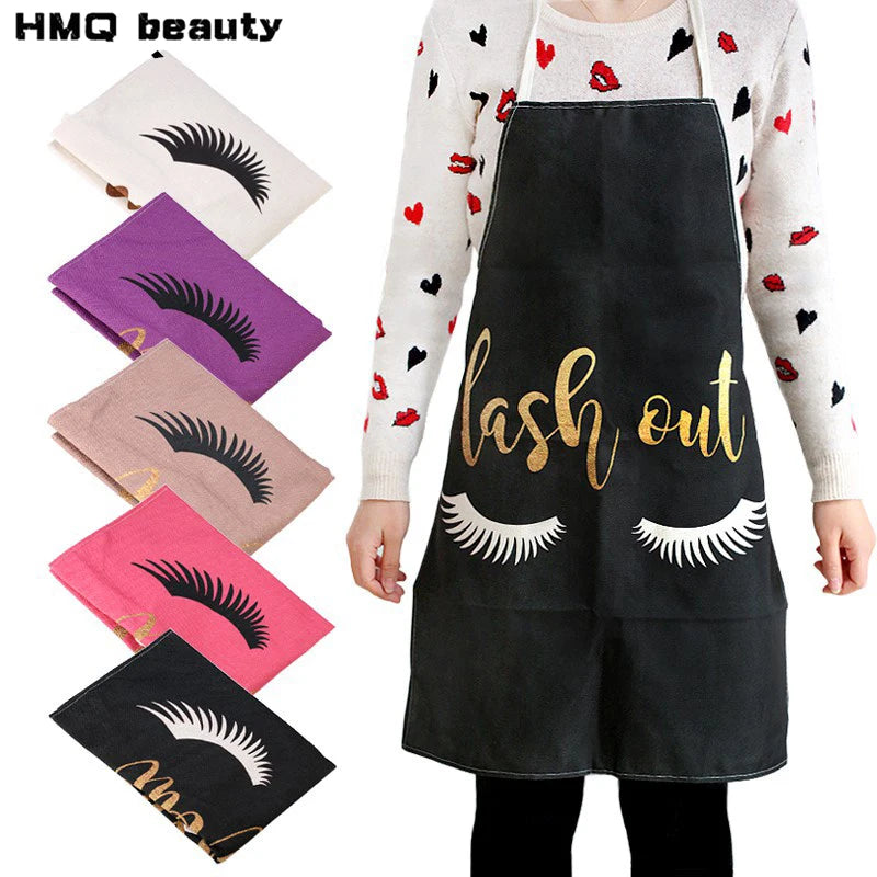 Eyelash Extension Cleaning Aprons Professional Bronzing Eyelash Pattern Apron Grafting False Eyelashes For Adult Makeup Tools