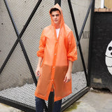 Waterproof Outdoor Rain Gear Unisex Long Transparent Reusable Raincoat Jacket for Men and Women Cycling Hiking
