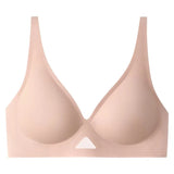Push Up Bras For Women Non-wire Bra V-neck Glossy Underwear Female Breathable Bralette Invisible Padded Brasiere Sexy Lingerie