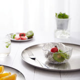 4pcs stainless steel silver plates, Korean style grilled meat plates, household circular trays, bone plates, cake plates