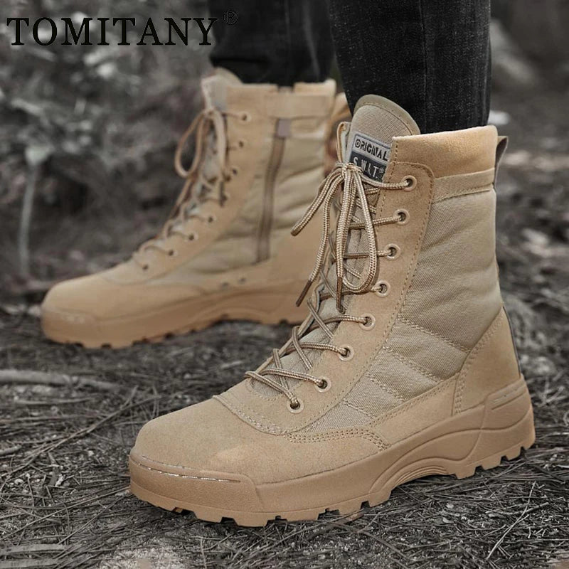 Men's Boots 2022 New Tactical Boots Special Force Desert Combat Boots Men Work Shoes Outdoor Hiking Ankle Boots