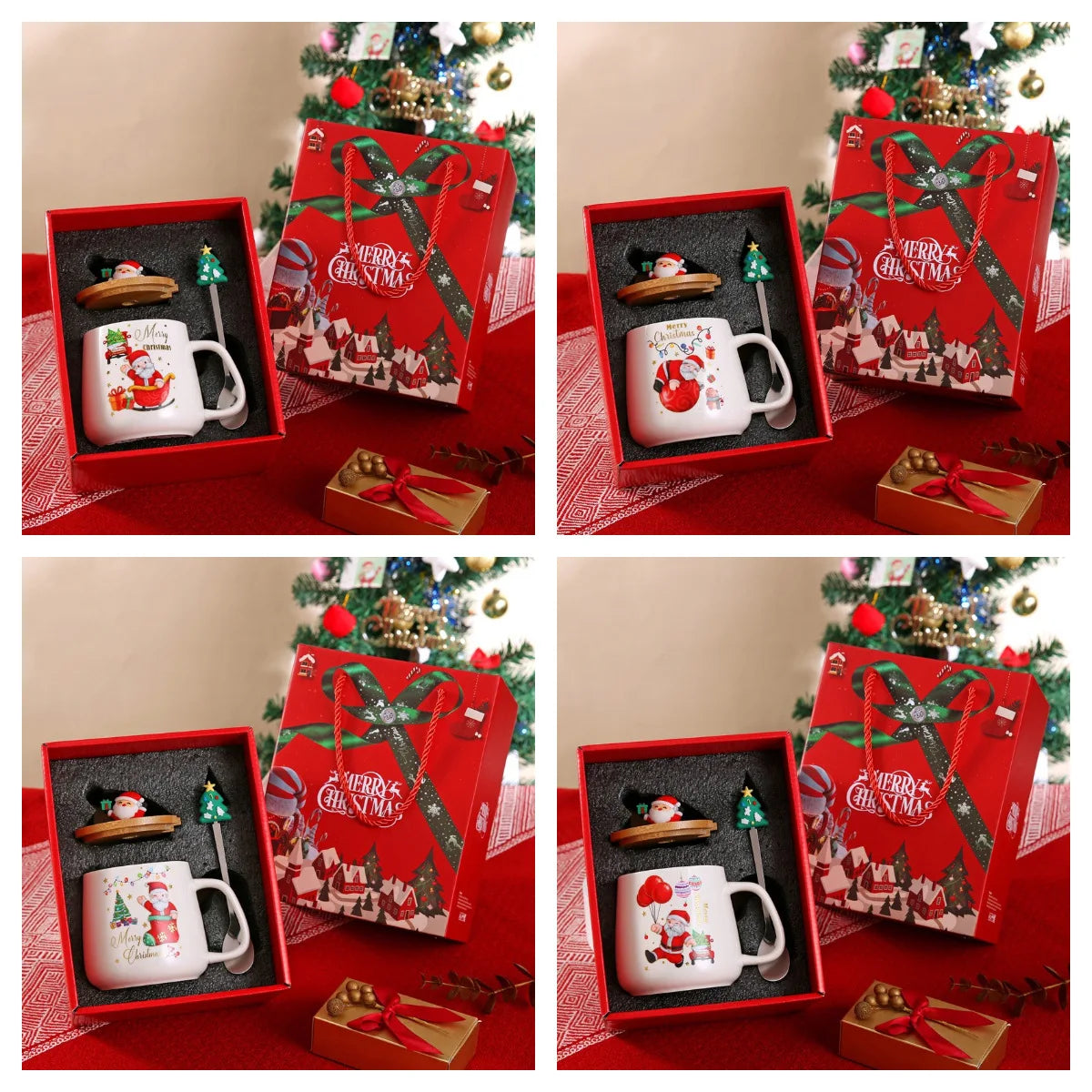 Mug gift box ceramic mug Christmas gift Ceramic mug mug with lid with spoon set cup cup cup Coffee cup Christmas