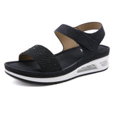 Women Sandals Summer Comfortable Breathable Wedge Sandals Women Casual Sports Sandals Women Rhinestone Face Platform Sandals