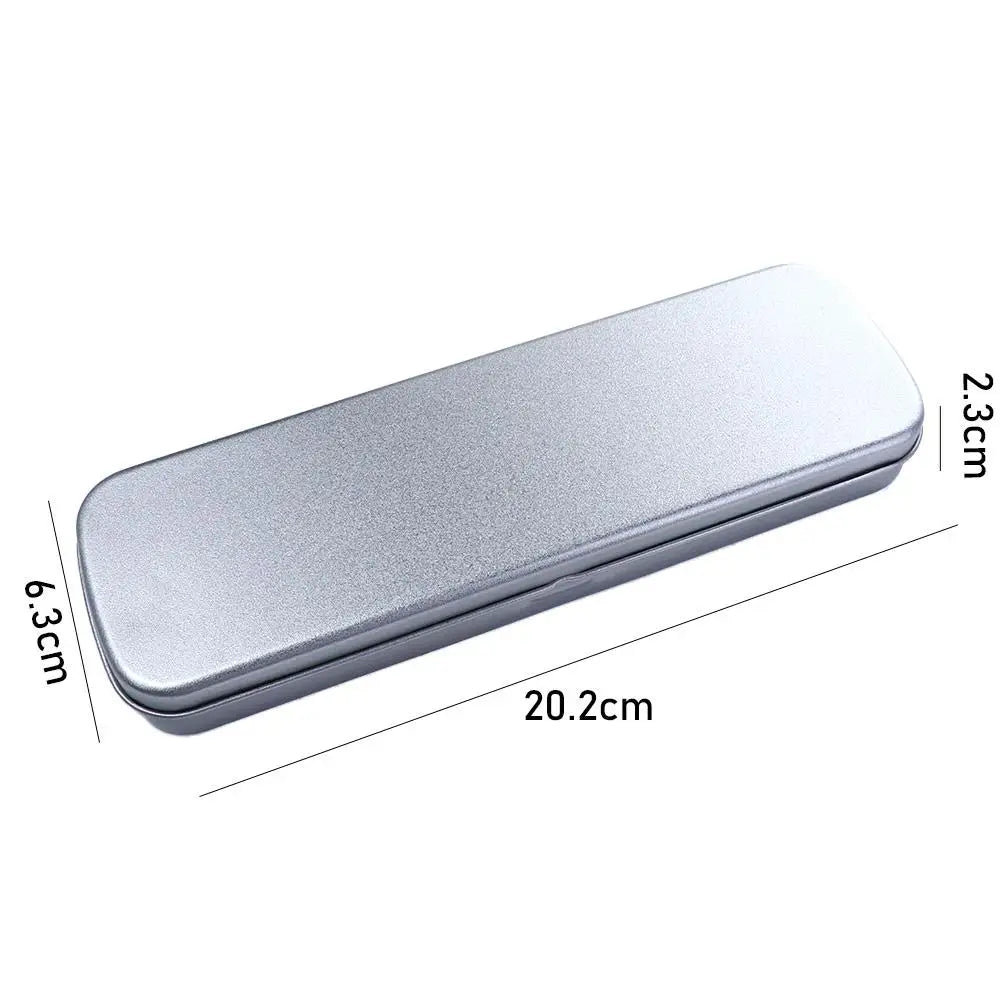 School Supplies For Kids Pen Box Silver Student Metal Pencil Storage Box Pencil Case Pencil Box Stationery Box