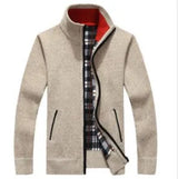 New Autumn and Winter Cardigan Sweater for Men, Warm Thick Loose Casual Stand Up Collar Knitted Zipper Cardigan