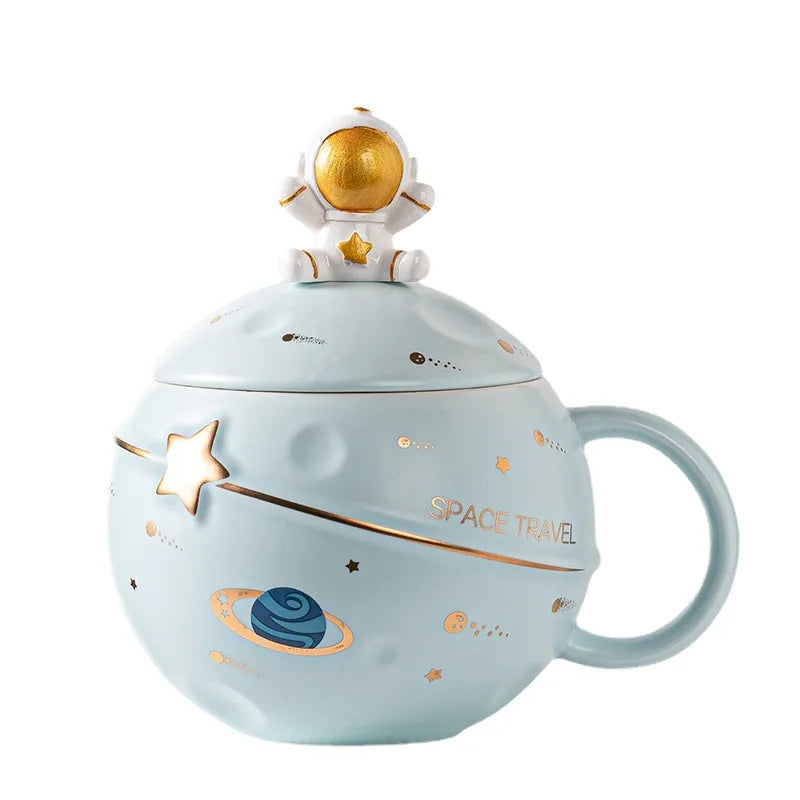 Creative Cartoon Planet Mug Cute Astronaut Ceramic Mug Gift Souvenir Mug