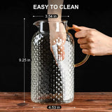 Glass Pitcher Glass Pitcher With Lid High Borosilicate Glass Heavy Duty Water Pitcher For Cold/Hot Drinks Iced Tea Juice Milk