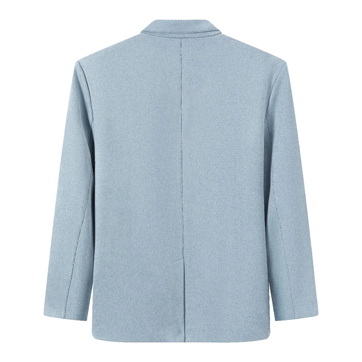 MOOIRUE Women's Faux Suede Jacket Spring Flap Pocket Yellow Blue Coat Loose Straight Blazer For Women