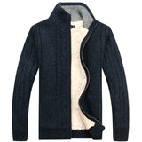 Men's Winter  Sweater Male Clothes Thick Fleece Casual Cardigan Knitted Sweater for Men Coat Warm 2021