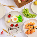 Supernal  8pcs Lightweight Wheat Straw Plates,Plastic Unbreakable Dinner Plates,Reusable Plates,Camping Picnic Plastic Plates