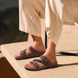 KIDMI Fashion Women's Cork  Sandals Summer Sandals Women Outdoor Nonslip Slip-On Slide Sandals With Adjustable Buckle Sandals
