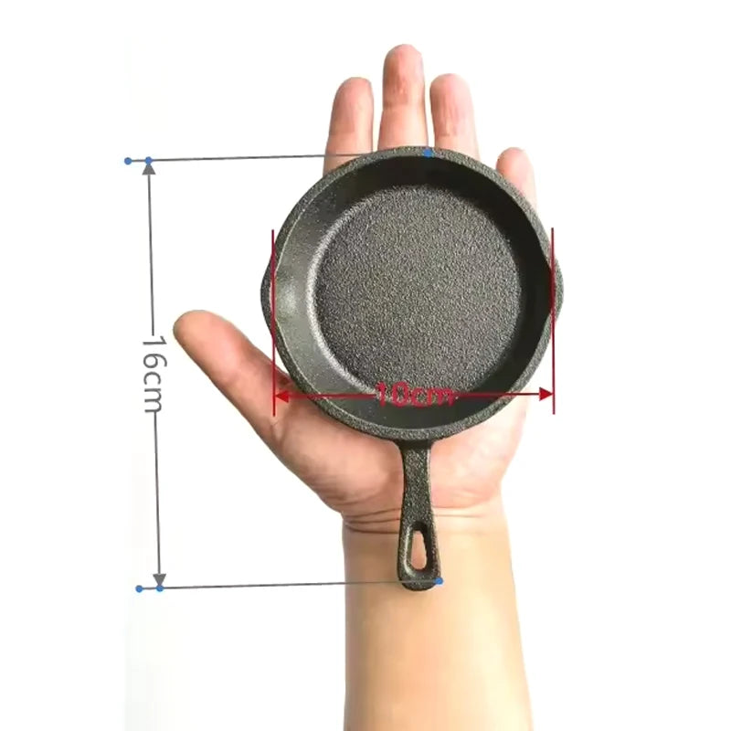 Mini Cast Iron Frying Pan Non-Stick Omelette Pan Portable Small Frying Pan Skillet with Double Drip-Spouts for Stove Oven