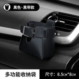Car Storage Bag Air Vent Dashboard Tidy Hanging Leather Organizer Box Glasses Phone Holder Storage Organizer Car Accessories