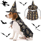 Cool Pumpkin Pet Halloween Costumes Cape Adjustable Bat Cats Cosplay Clothes Black Soft Halloween Dog Cloak Hat Dogs