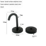 Black Stainless Steel Wall Hook Heavy Duty Fixed Pad Eye Plate Deck Door Buckle U/J-Shaped Heavy Duty Ceiling Mount Hanger