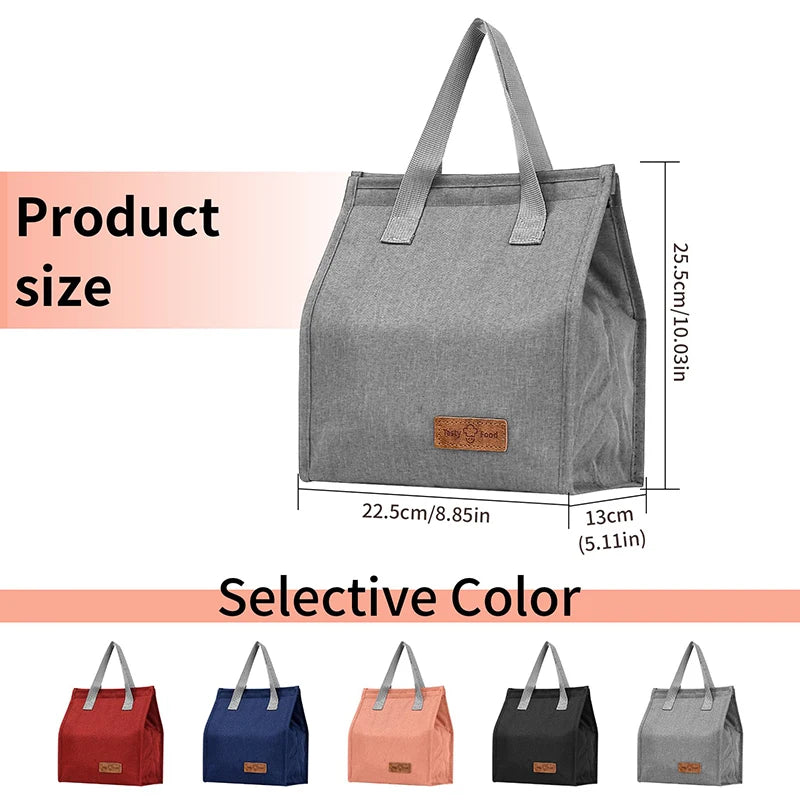 Thermal Lunch Bag for Men Insulated Women Food Work Bag Carrier Portable Fridge Thermal Cooler Box with Leak-Proof School Picnic