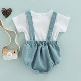 Fashion Newborn Clothes Set Toddler Baby Boy Girl Ribbed T-shirt + Straps Overalls 2pcs Baby Boy Summer Clothing Outfit