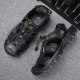 PARZIVAL Summer Men Sandals Genuine Leather Beach Sandals Casual Leather Sandals Male Outdoor Sandals Roman Shoes Dropshipping