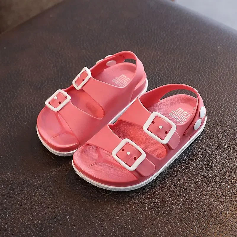sandalias Antiskid Baby Girl Shoes British Non-slip Beach Sandals Kids Shoe Children Sandals Summer Boys PVC Buckle Kid Slippers