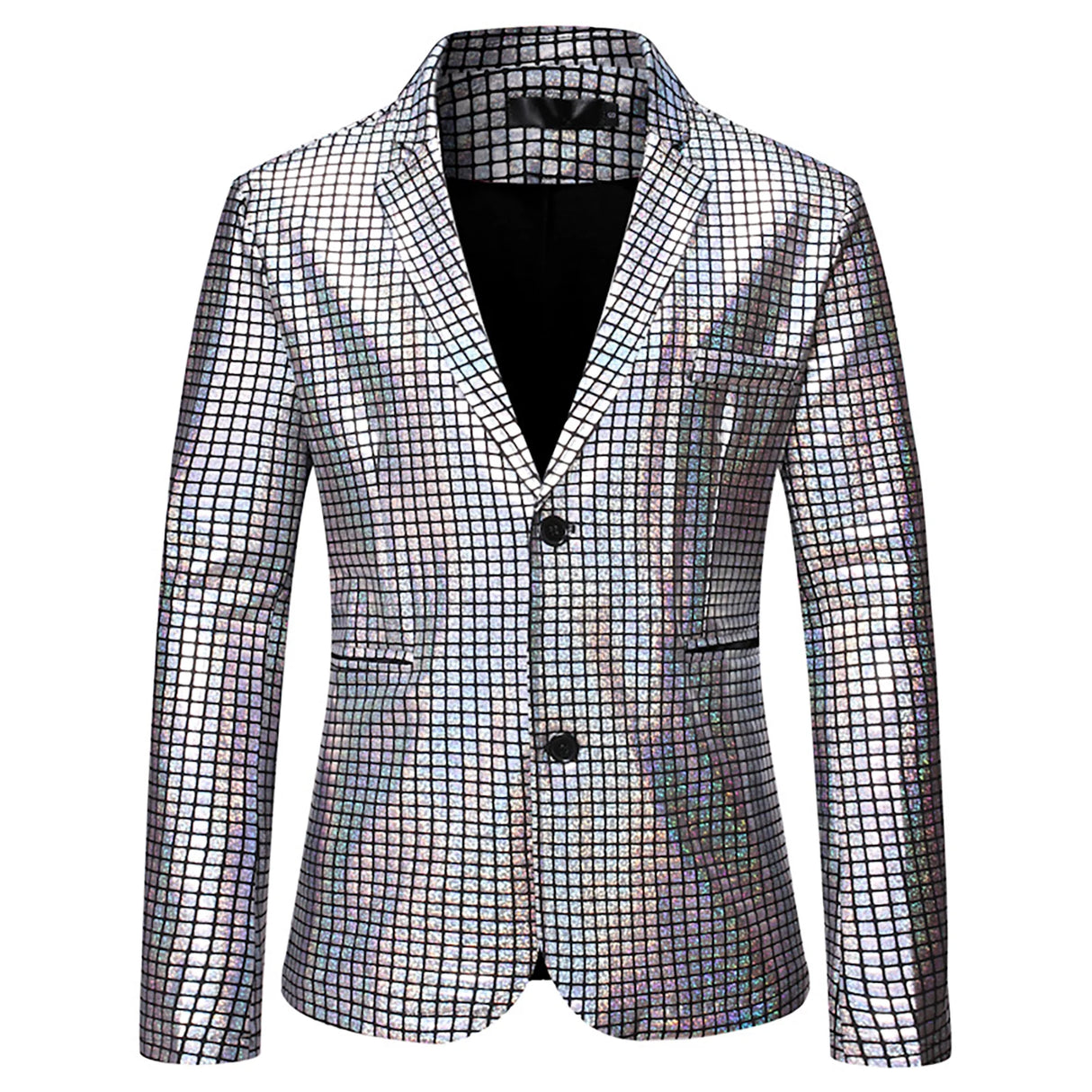Sequins Blazers Shiny Sequins Suit Jacket Halloween Outfits Two Button Blazer Tuxedo Disco Glitter Party Blazer For Men Dinner