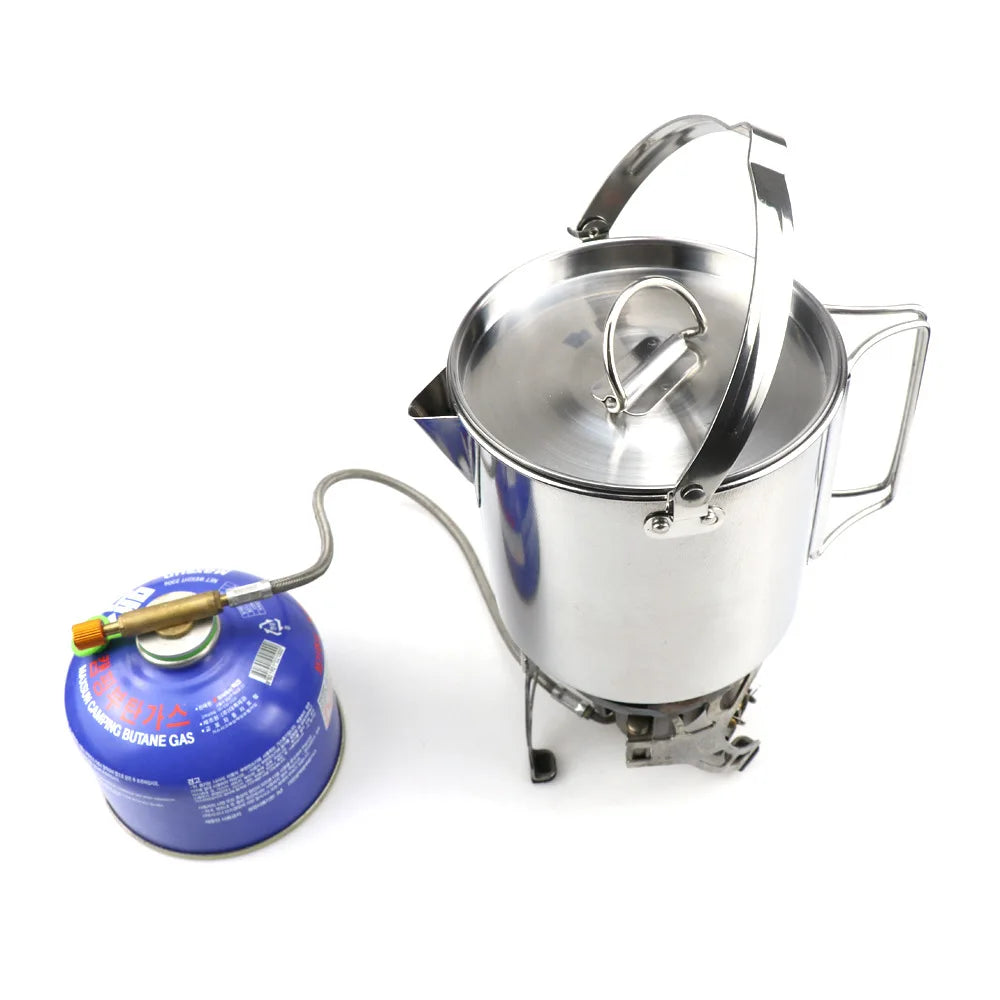 Camping  Pot, Coffee Maker, Camp Cooking Pot , 1200ml Camping Cup for Camping Hiking Backpacking,