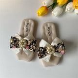 Bow Tie Girls' Slippers Non Slip and Breathable Girls Slippers 3-10 Years Old Versatile Princess Style Children Outdoor Slippers