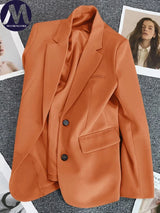 Blazer for Women 2025 Spring Autumn New Elegant Long Sleeve Office Blazer Coats Korean Fashion Casual Loose Appear Thin Blazers
