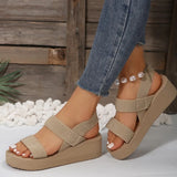 Women's Minimalist Wedge Sandals Open Toe Thick Soled Platform Casual Sandals Ankle Strap Slingback Sandals
