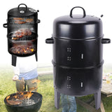 3-in-1 BBQ Grill – Smoker, Griller, Braiser with Large Capacity and Adjustable Wind Power