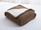 Cozy Cable Knit Throw Blanket Nordic Knitted Thread Blankets For Bed Sofa Cover Bedspread On The Bed Home Travel TV Nap Blanket