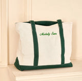 Custom Tote Bag, Bridesmaid Gift, Personalized Text Canvas Tote Bag, Bride Gift for Her, Embroidered Tote Bag, Best Friend Gift