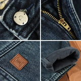 Winter New Thickened Velvet Casual Jeans for Men Clothing Washed Soft Cotton Streetwear Oversize Men Trousers K1009