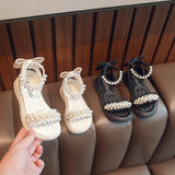 Girls' Beach Sandals: Adorable Princess Design, Black or White, Cool & Comfy