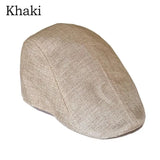 Men Berets Cap British Style 2024 New Autumn Summer Linen Hats Fashion Flat Caps Classic Vintage Cabbie Cap Chapeau Homme