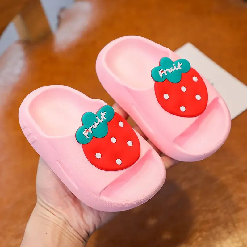 Summer Cute Cartoon Children's Slippers Animals Fruit Pattern Breathable Comfortable Non-slip Soft Home Boys Girls Slippers Kids