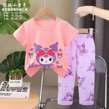 2-4year Summer Short sleeve girls clothes set Cute Minnie Kids Clothing cute  girls Clothes soft Cotton Baby Clothes set
