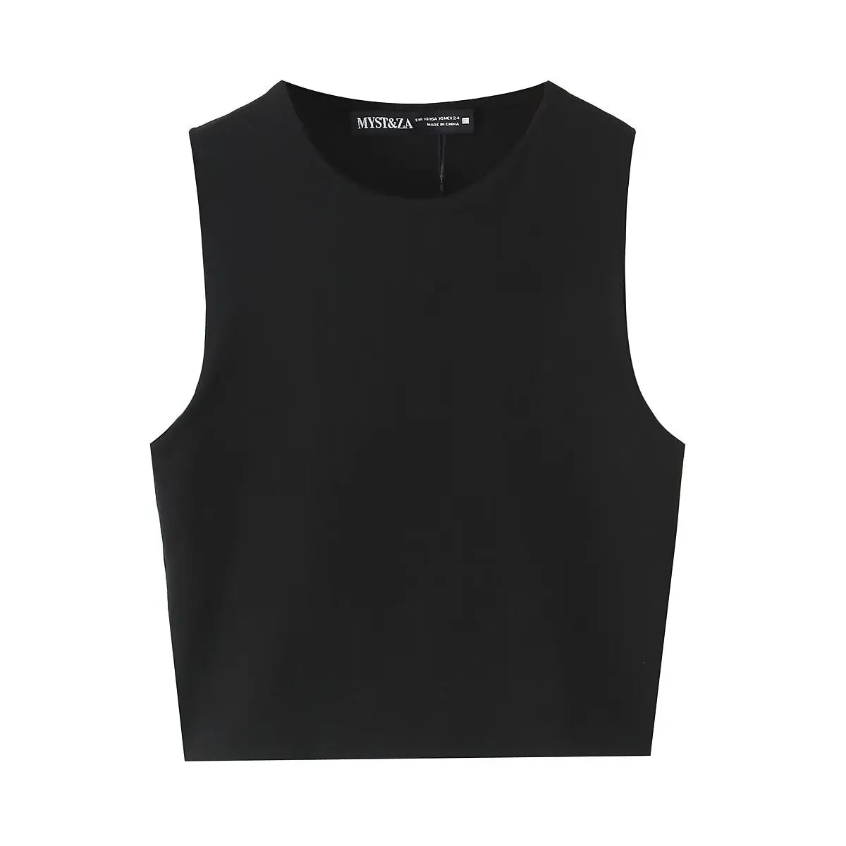 TFMLN Summer Sleeveless Tops For Women Casual Crop Tops Basic Vest O-neck OL Slim Sleeveless Solid T Shirts 2025 Fashion New
