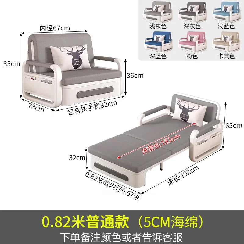 Sofa Bed Folding Dual-purpose 2024 New Single Bed Living Room Multi-functional Modern Simple Small Apartment Retractable Bed