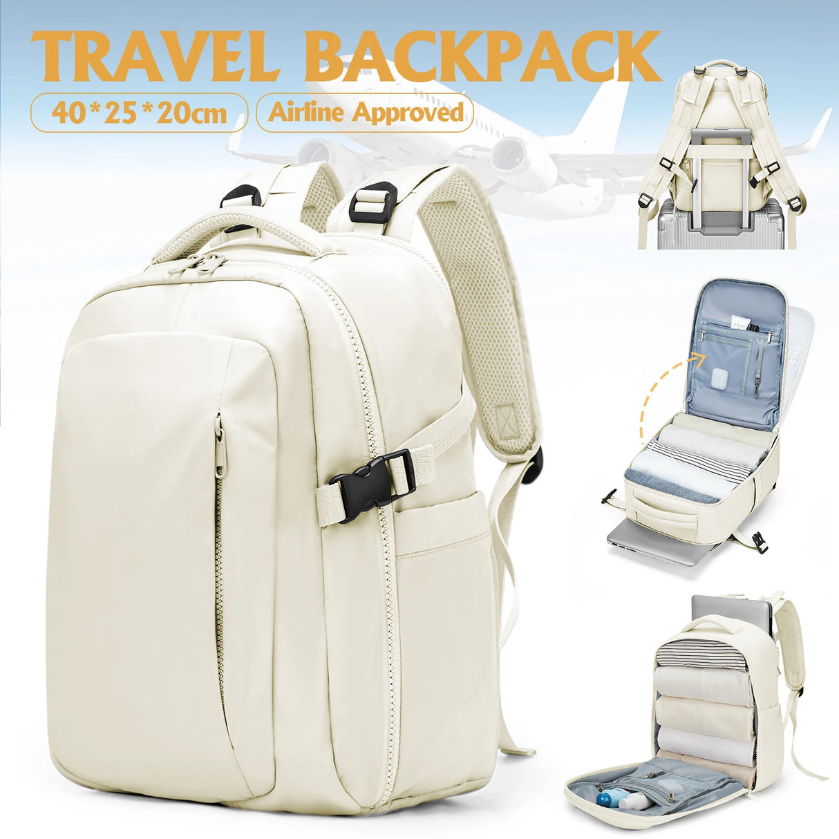 Ryanair Backpack 40x20x25 Cabin Bag Travel Backpack for Men Women, Hand Luggage Business Trip Backpack Computer Bag College Bag