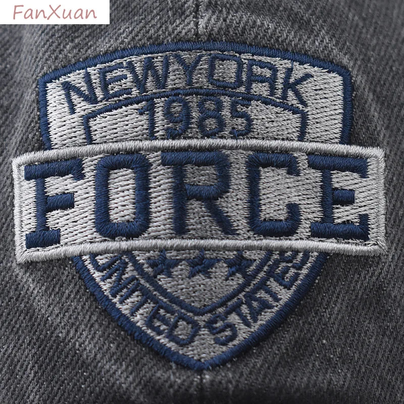 denim baseball cap for men women spring summer cap letters embroidery
