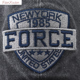 denim baseball cap for men women spring summer cap letters embroidery