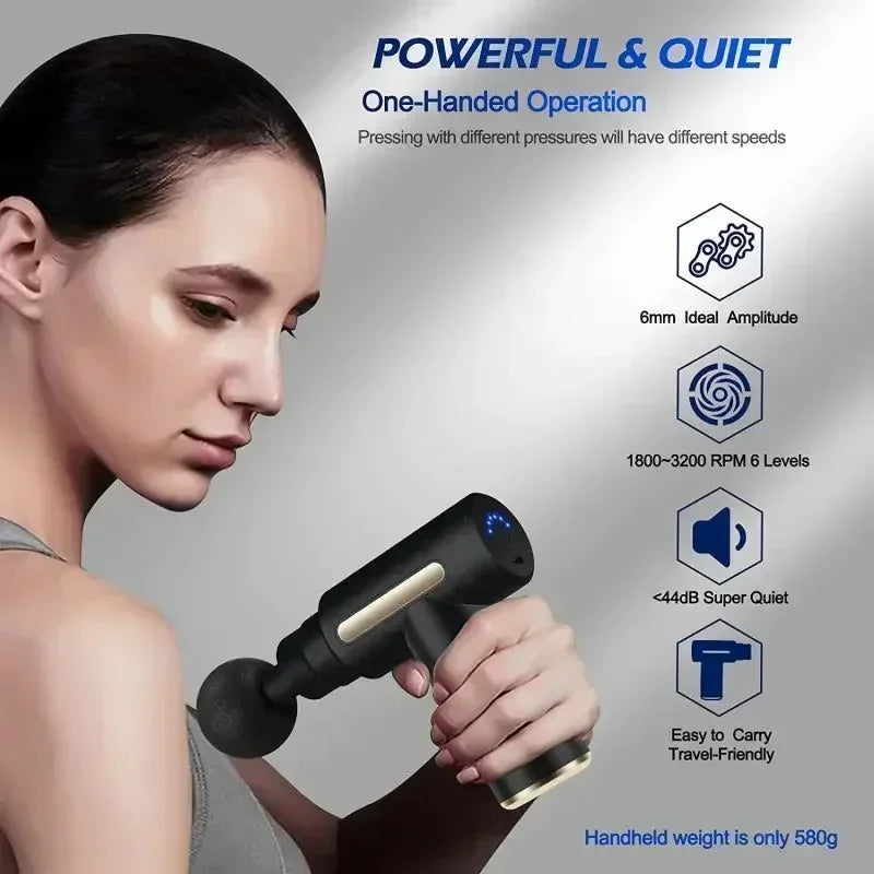 Massage gun with elbow to relax muscles; cervical spine massage; waist and back; leg intelligent electric massage gun massage.