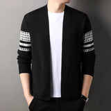 Men's Knitted Cardigan Spring Autumn Loose Casual Versatile Middle-aged Dad Fashion Sweater Simple Coat