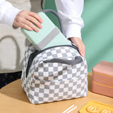 Thermal Lunch Dinner Bag Canvas Handbag Picnic Cooler Bag Travel Breakfast Box for Work Student Convenient Lunch Tote Food Bag