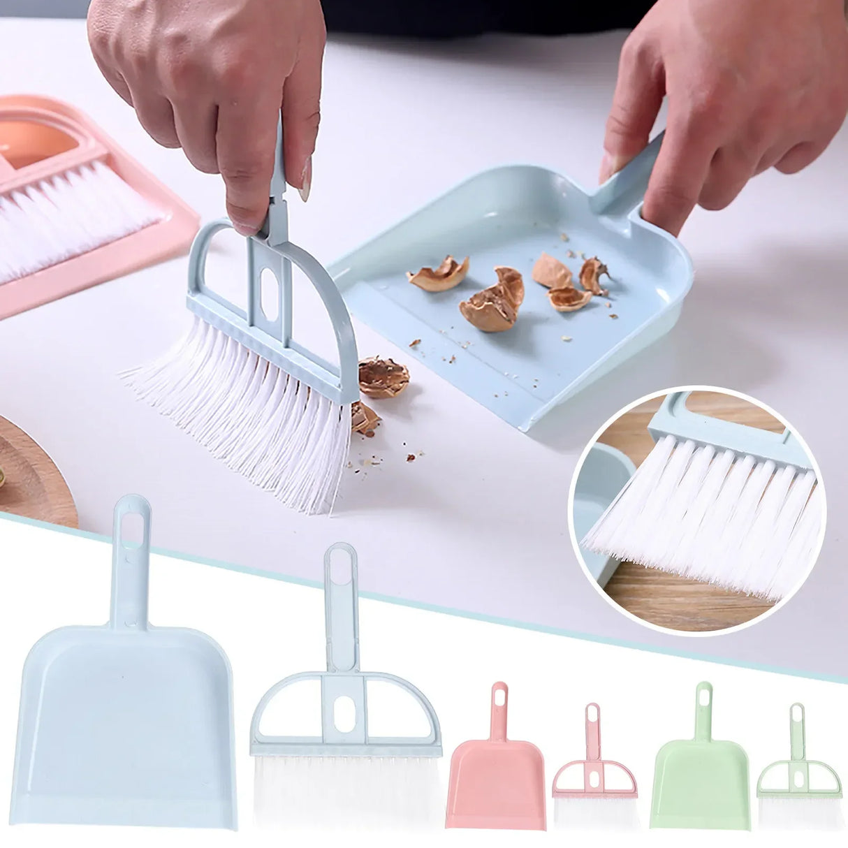 Desktop Household Cleaning Tools: Small Broom, Dustpans Set, Mini Cleaning Brush, Garbage Cleaning Shovel for Table Sweeper