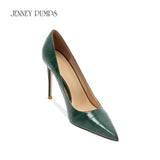 Heels for women luxury women's shoes Crocodile Pattern Leather Women's High Heels Pointed Toe Pumps Shallow Ladies shoes Women